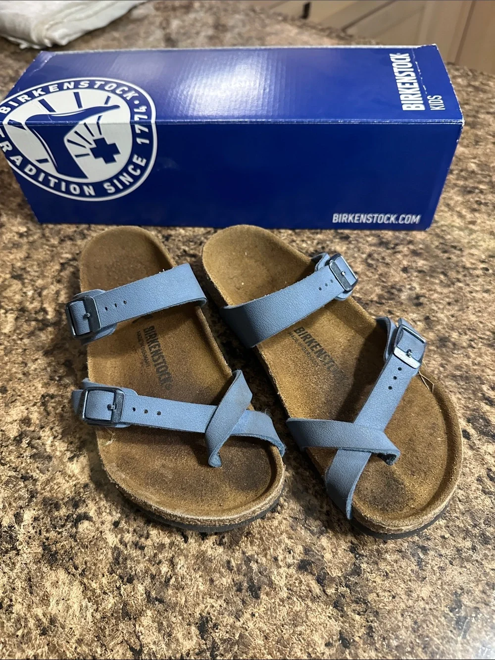 Birkenstock Kids Light Blue Strappy Toe-Loop Sandals